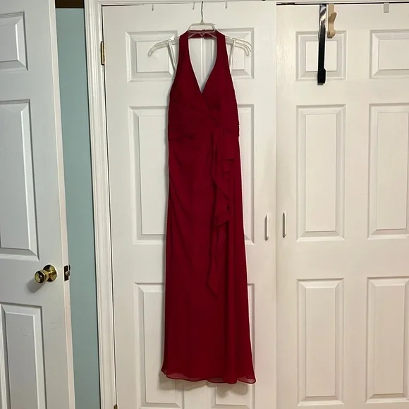 sachin and babi light blue dress Seductive Beaded Crimson Red Tulle Slit Prom Dress main image 1